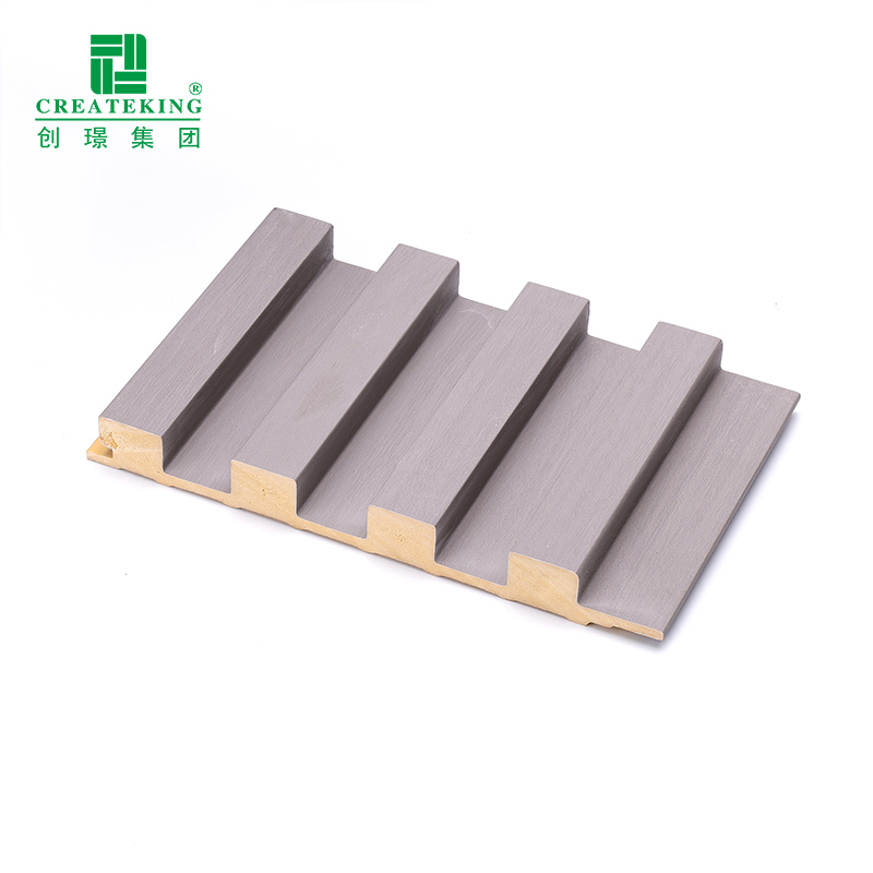 China Supplier Customized 159*16mm Eco-Friendly Wood-Grain WPC Solid Fluted Wall Panels