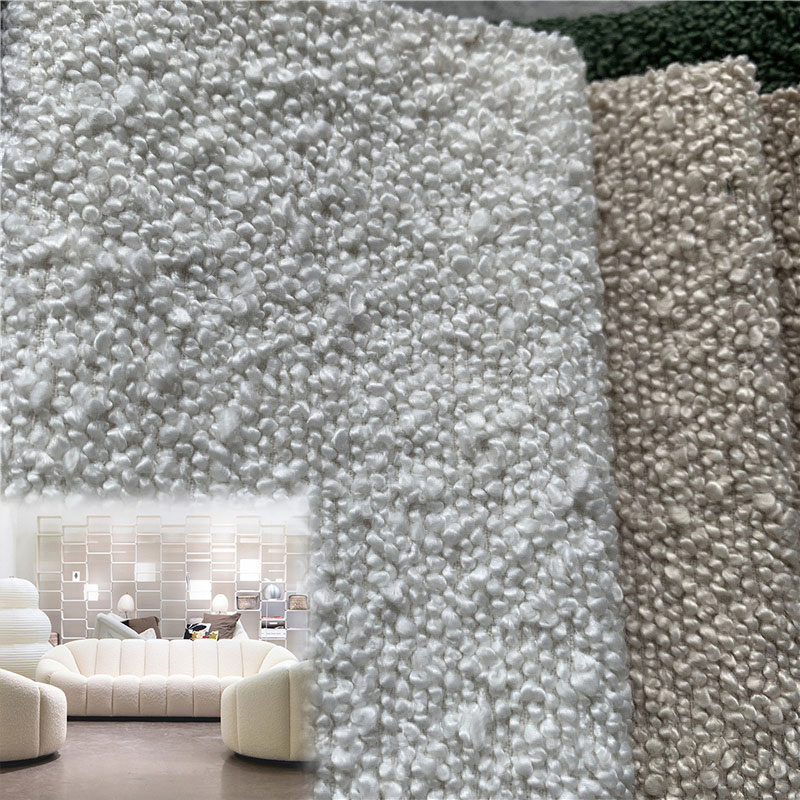 Hot Outdoor Fabric Boucle Woven Decorative Upholstery Polyester Fabric for Furniture Sofa Chair Home Textile