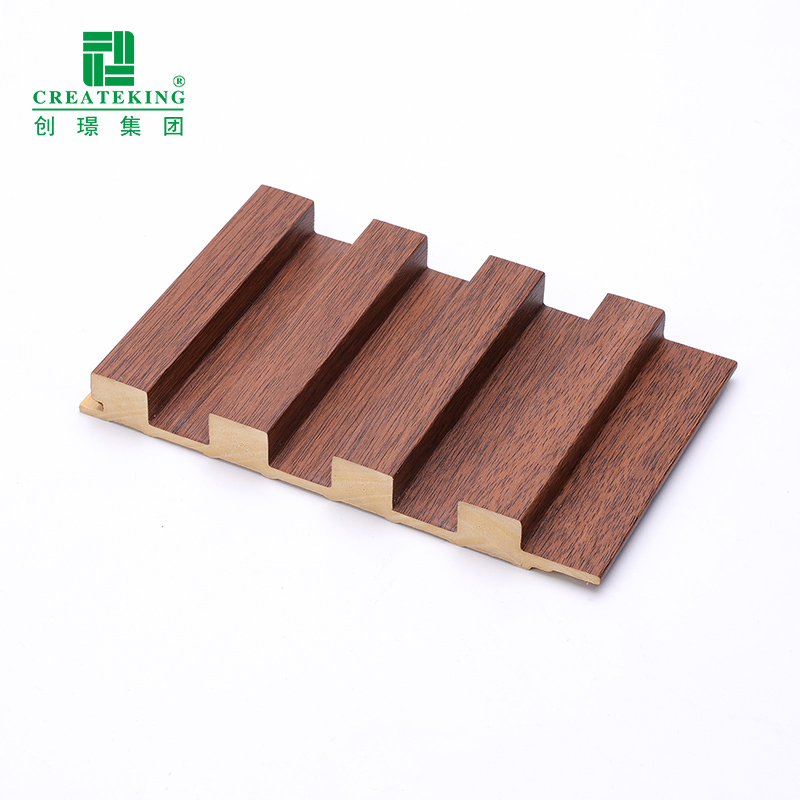 China Supplier Customized 159*16mm Eco-Friendly Wood-Grain WPC Solid Fluted Wall Panels