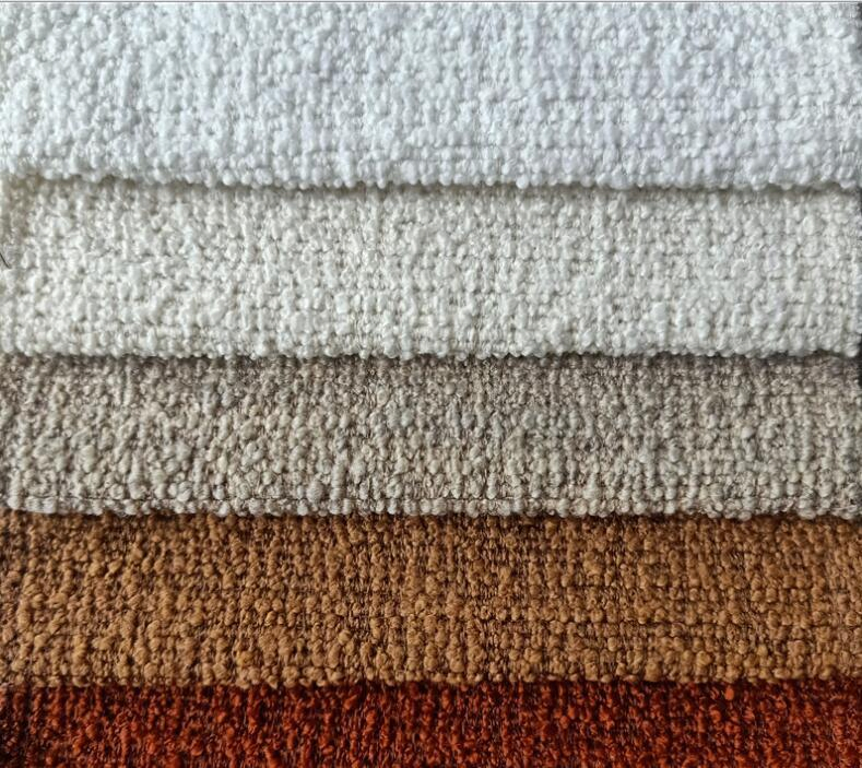 Hot Outdoor Fabric Boucle Woven Decorative Upholstery Polyester Fabric for Furniture Sofa Chair Home Textile