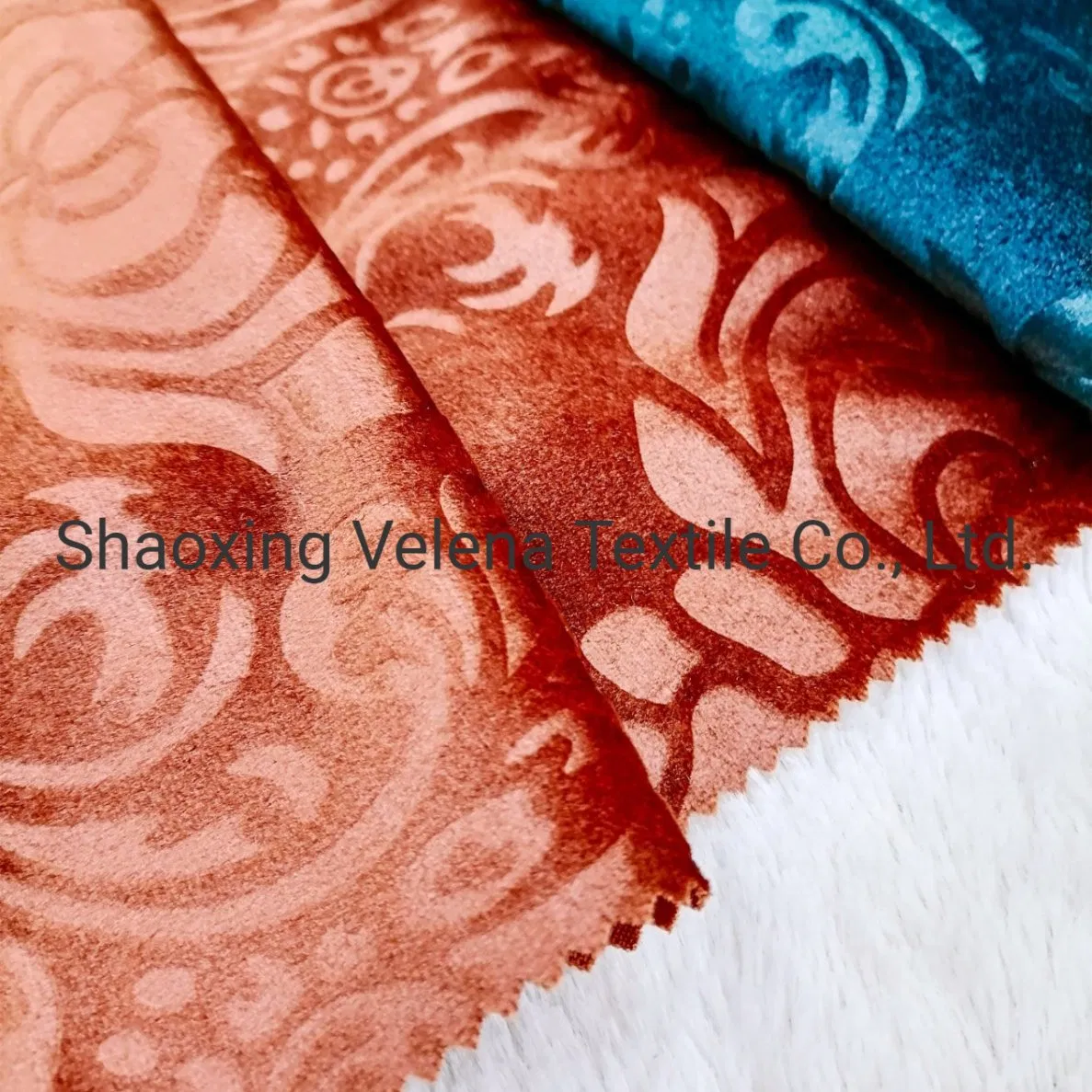 100%Polyester New 3D Emboss Knitting Curtain Shiny Velvet Classical Upholstery Decorative Fabric
