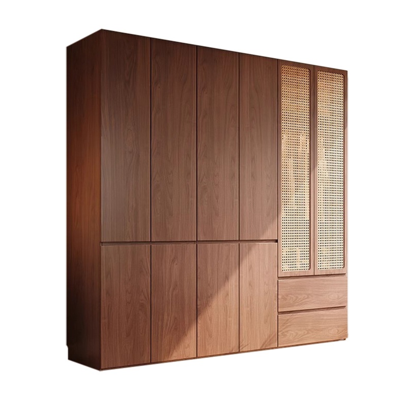 Custom-made Home Furniture Bedroom Wardrobe All Solid Wood Oak Walnut Color Milky White Dark Walnut Modern Simple Design