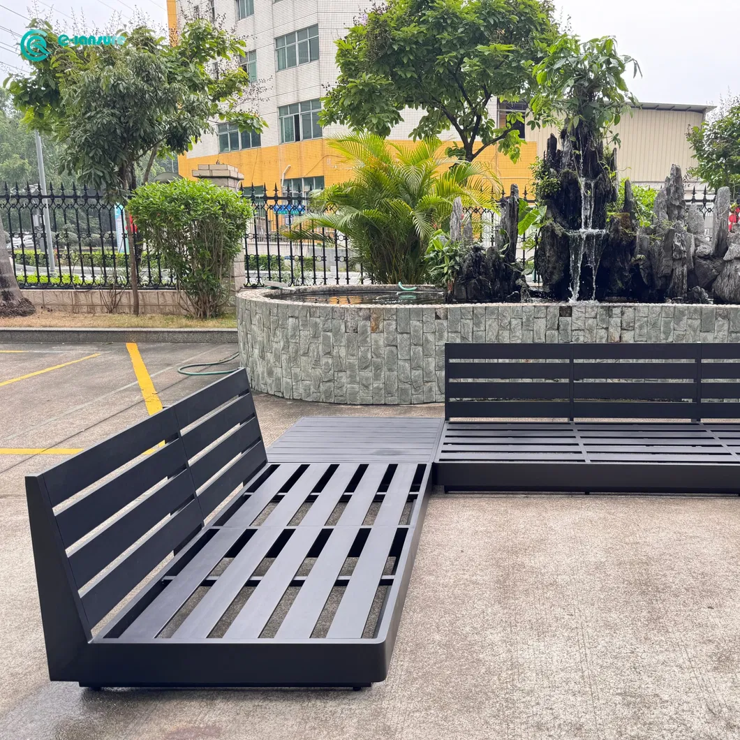 Contemporary Outdoor Furniture Aluminum Frame Sectional Sofa Set with All Weather Cushion Patio Garden Seating for Hotel Resort