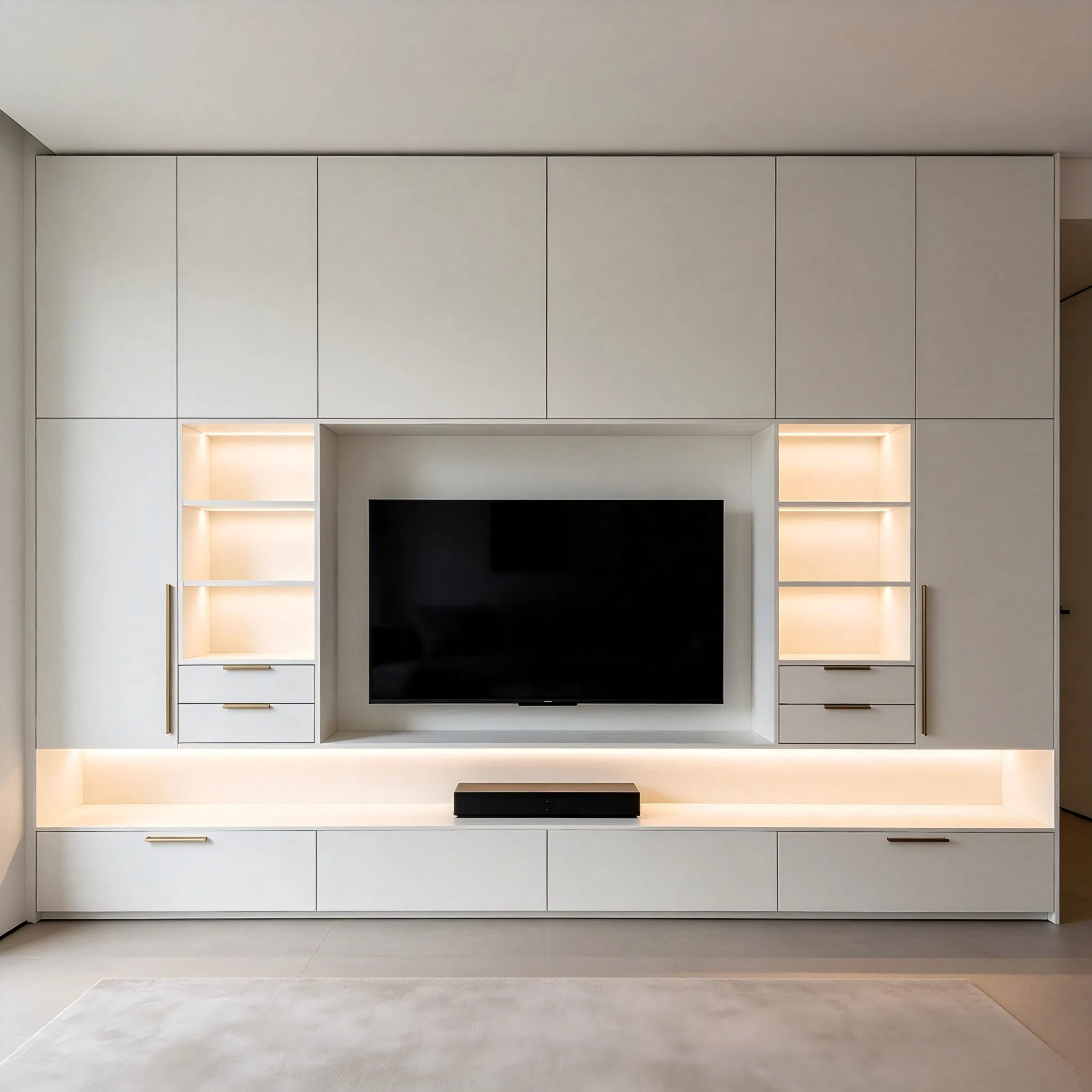 No / Drawer Slides Included Hinges LED Lighting Option Media Console
