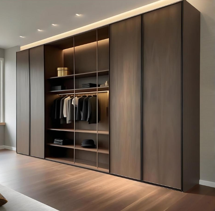 Contemporary Multi-Functional Bedroom Furniture Modern Wooden Wardrobe Cabinet
