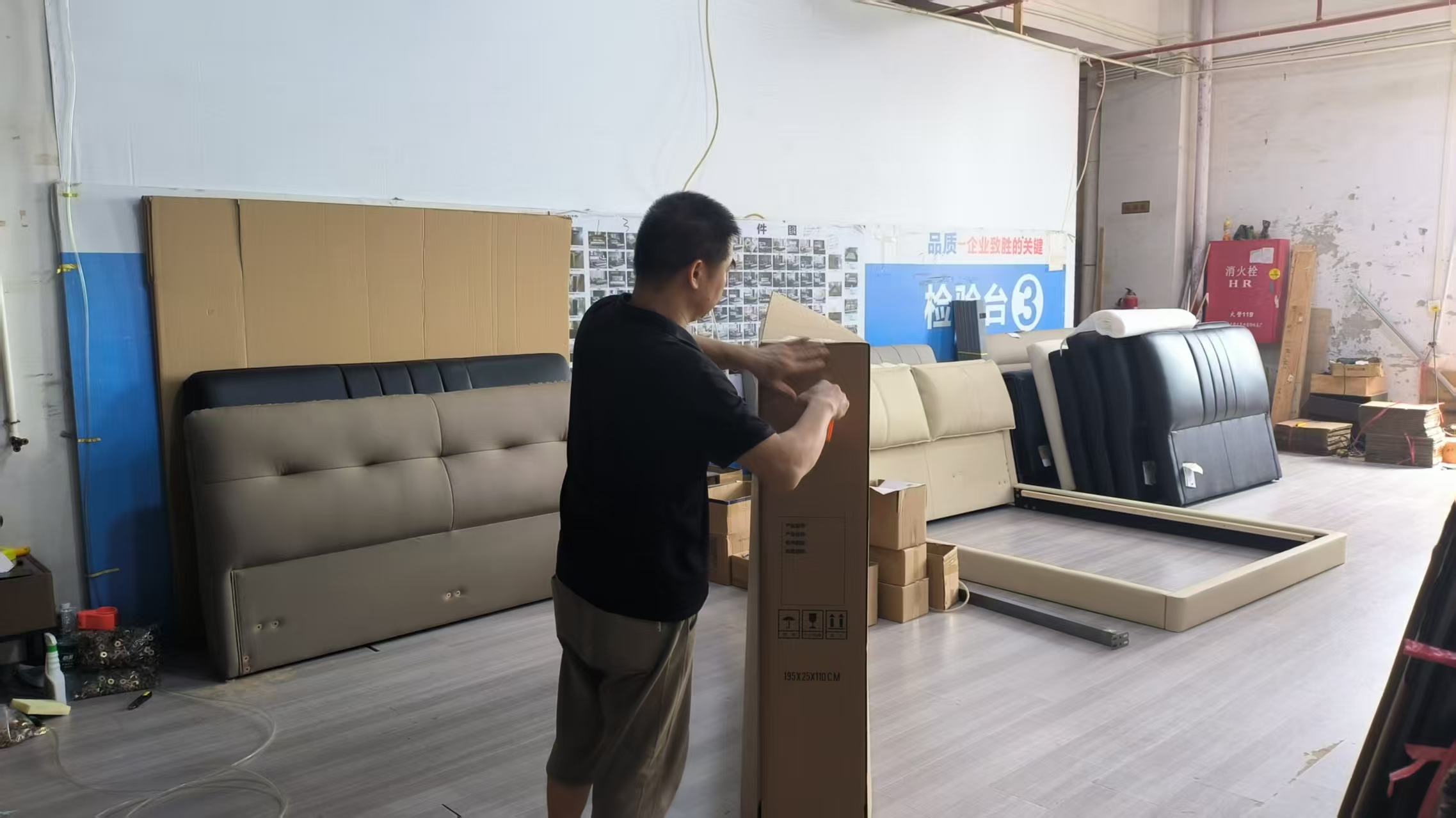 Furniture packing and export preparation at Hark Homes