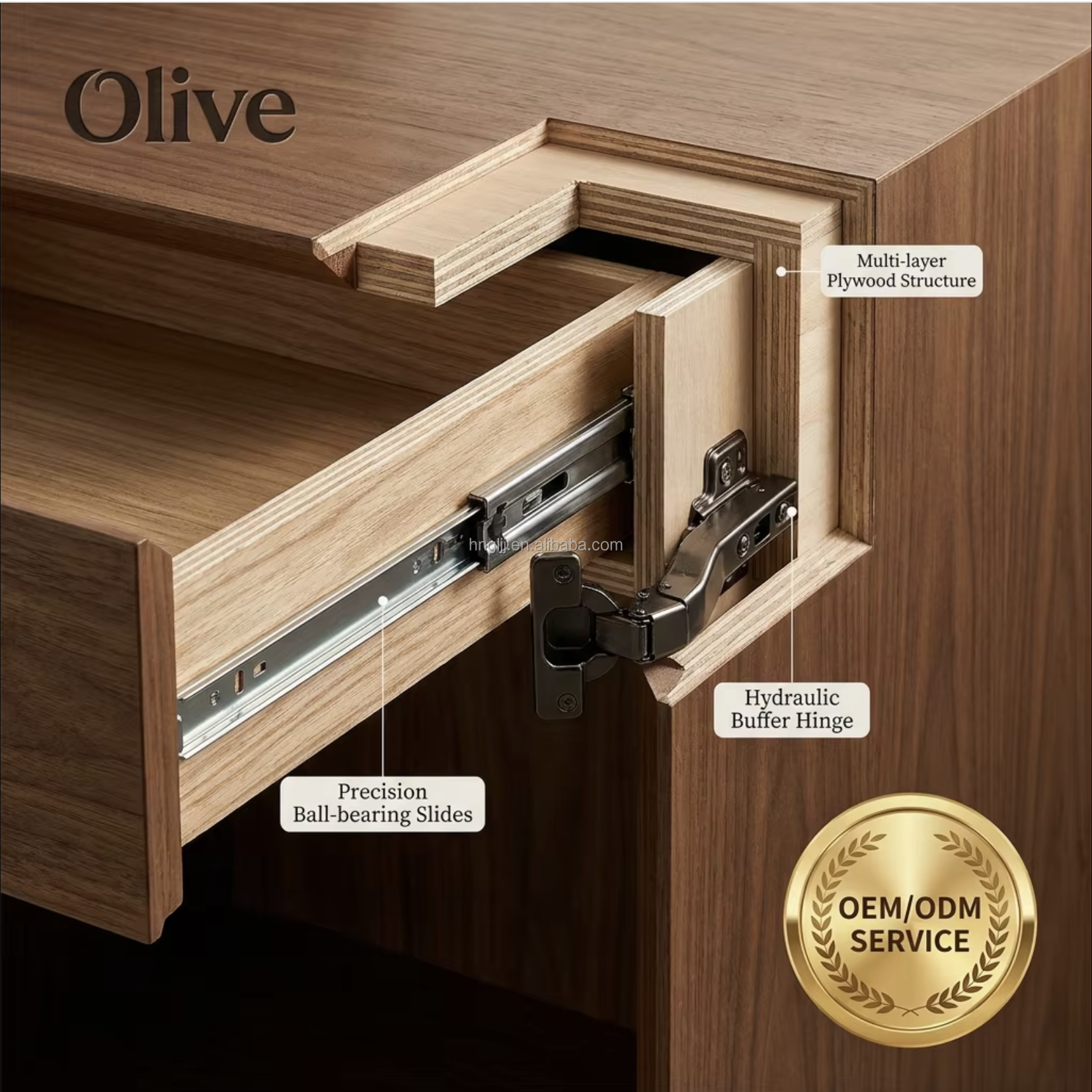 Olive Freestanding Wood Modern Wardrobe | Eco-Friendly Durable Large Capacity Bedroom Storage With 5-Year Warranty