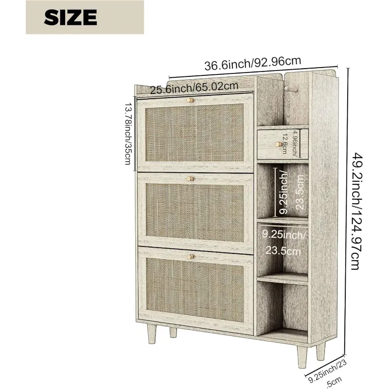 Modern 3-in-1 Entryway Hall Tree Coat Rack with Shoe Bench and 2 Fabric Drawers for Bedroom