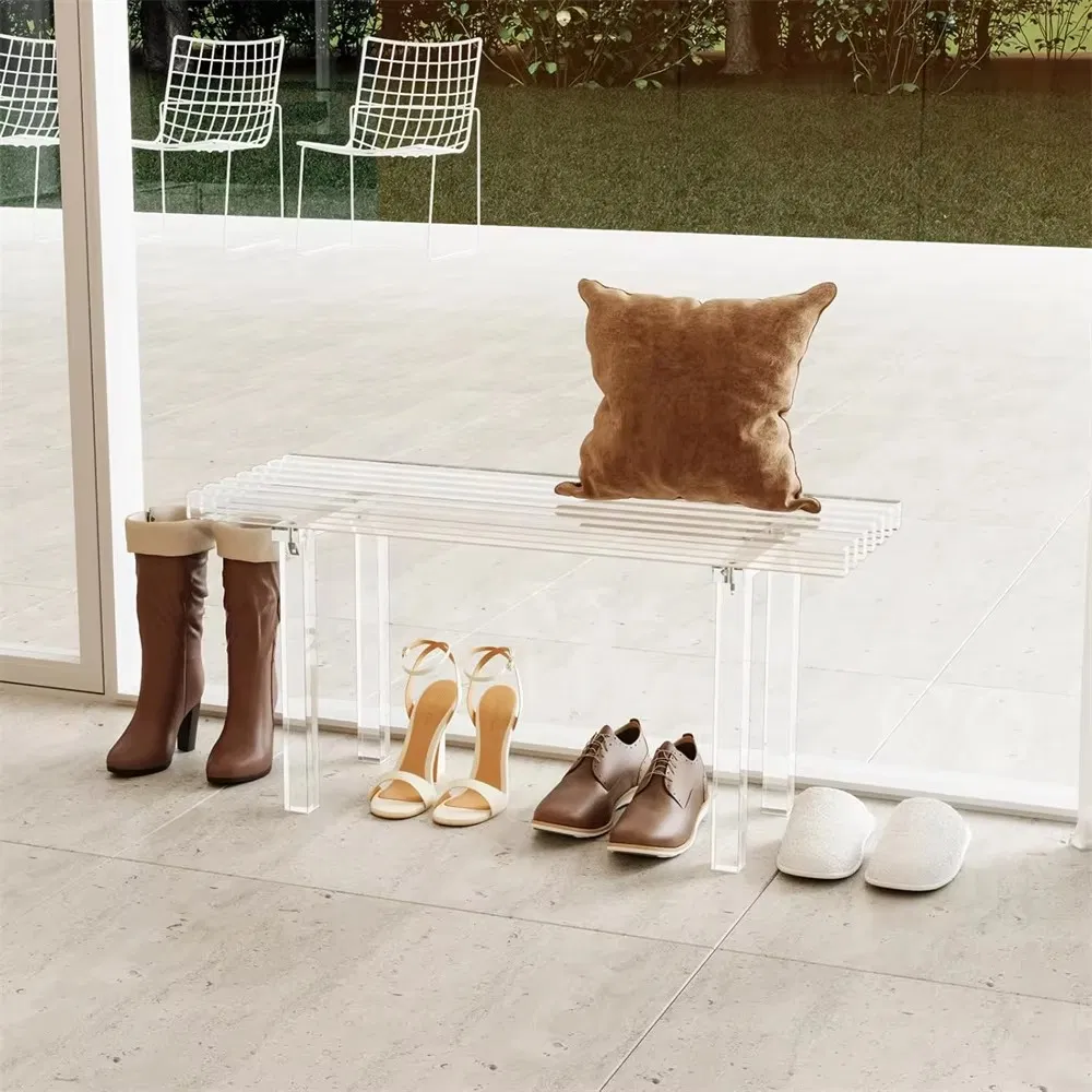 Stylish Acrylic Entryway Bench for Modern Home Decor