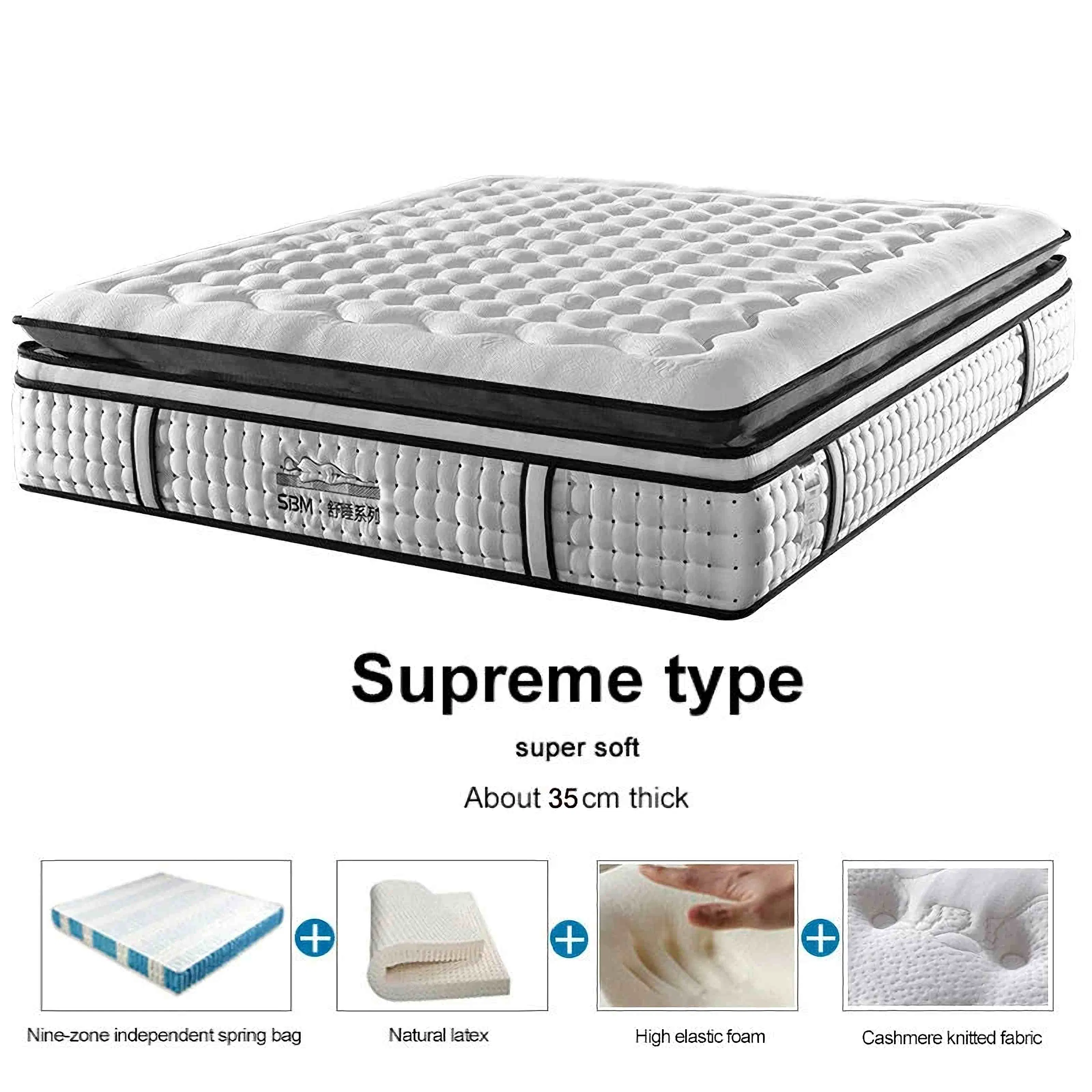 Seven Star Hotel Exclusive Luxury Mattress Gel Memory Comfort Character Spring Mattress