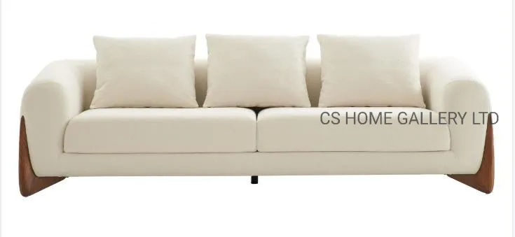 Modern Luxury Italian Style Sectional L Shape Sofa Living Room Furniture Set Front Dimension View
