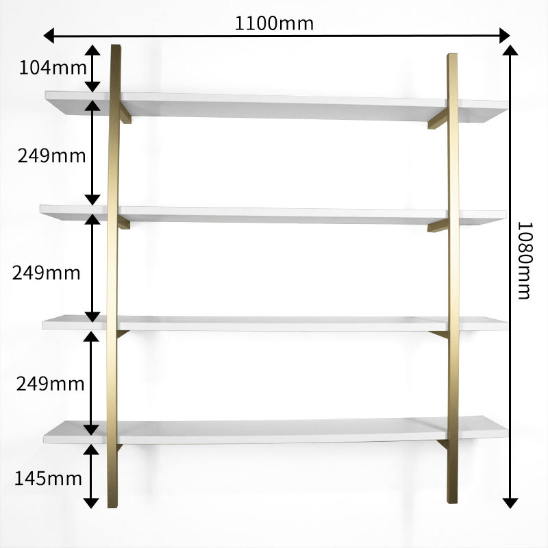 New Aluminum Wall Shelf Dly Display Book Racks Hanging Floating Shelves for Living Room