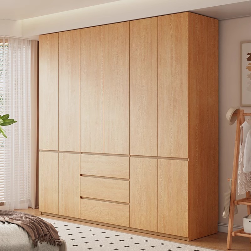 Custom-made Home Furniture Bedroom Wardrobe All Solid Wood Oak Walnut Color Milky White Dark Walnut Modern Simple Design
