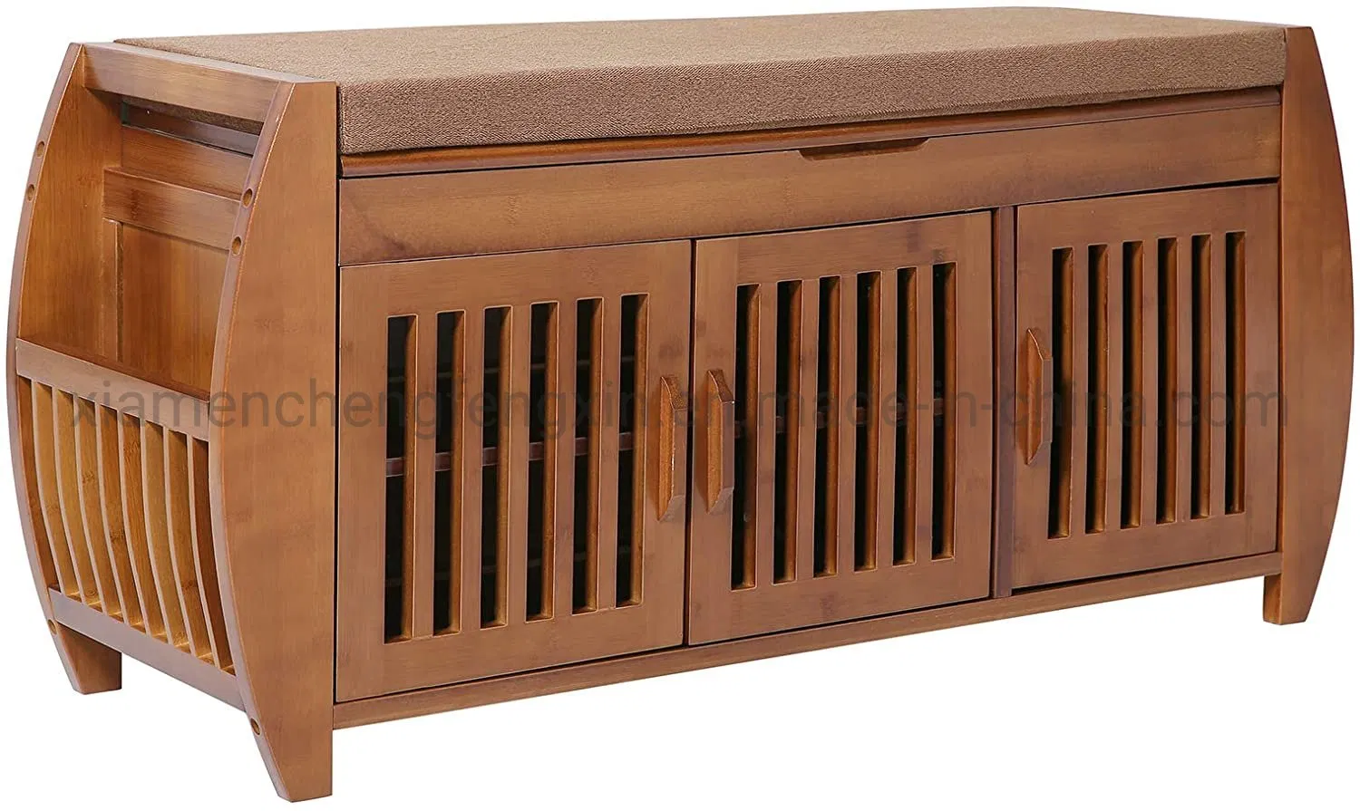 Bamboo Shoe Rack &amp; Shoe Bench &amp; Shoe Cabinet Storage Benches, Entryway Storage Organizer, Detachable Cushion with Hidden Storage Compartment