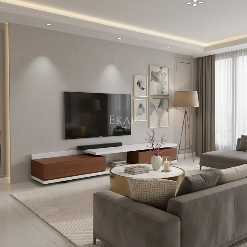Horizon Linear Dual-Tone Media Console Front View