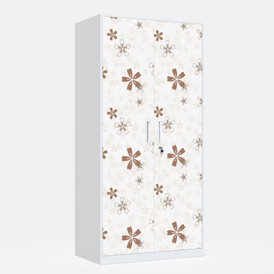 Lemari Pakaian Besi 2 Pintu Manufacturer Supply Bedroom Wardrobe with Sliding Door