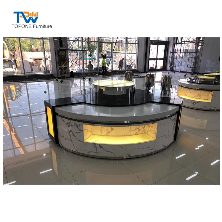 Customized Portable Hotel Restaurant Self Service Console LED Hot and Cold Buffet Equipment Counter Bar Table Design