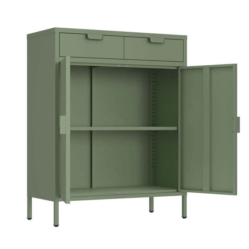 French-Style Classical Metal Dresser Living Room Storage Cabinet Adjustable Height Modern Eco-Friendly with Storage Unit Space