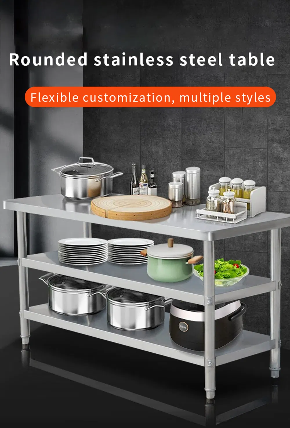 80*60*80 Single Layer Workbench Kitchen Console Commercial Table Chopping Table