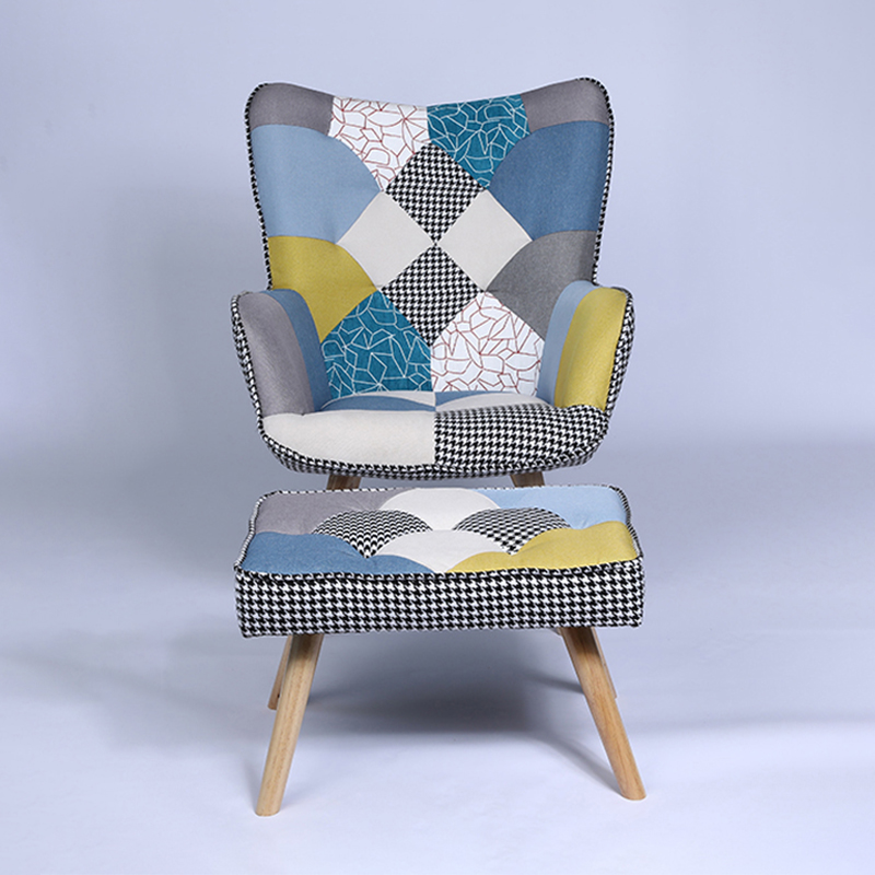 Li&amp;Sung 20016 Modern Design Factory Wholesale Living Room Linen Tufted Fabric Accent Leisure Chair Stool Bedroom Hotel Use
