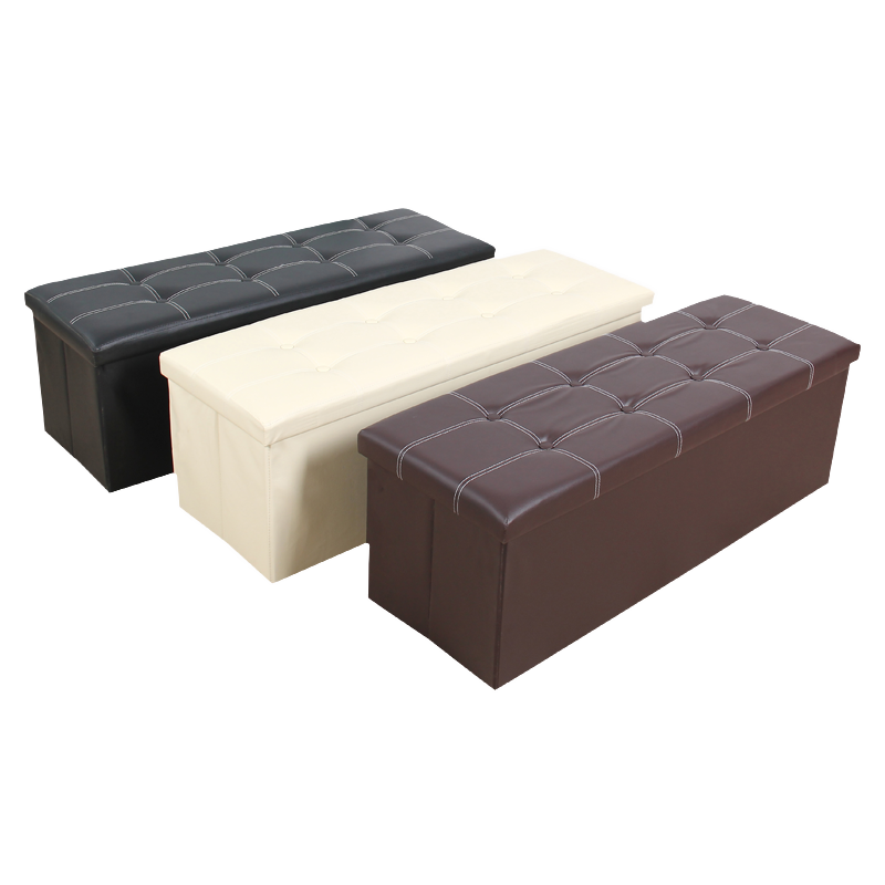 Modern Extendable Foldable Leather Ottoman With Storage For Bedroom Entry &amp; Staircase For Home Use