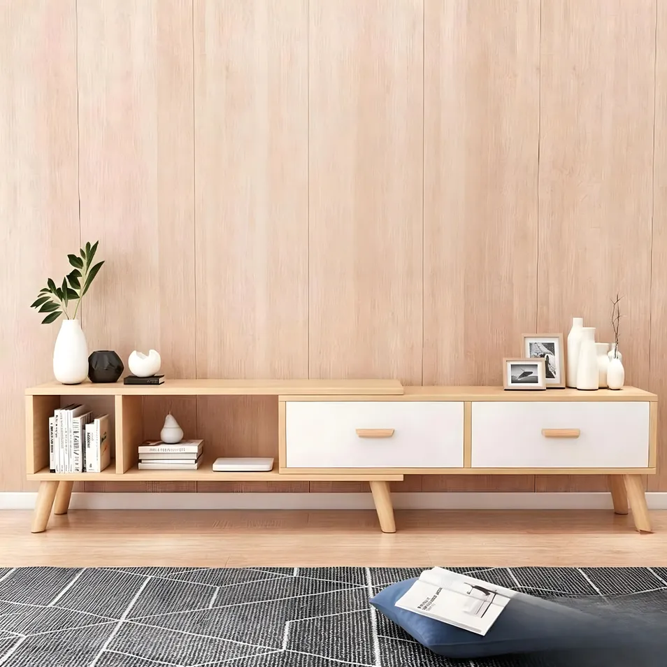 Minimalist TV Stand Cabinet Wooden Media Console for Living Room Home Furniture Storage