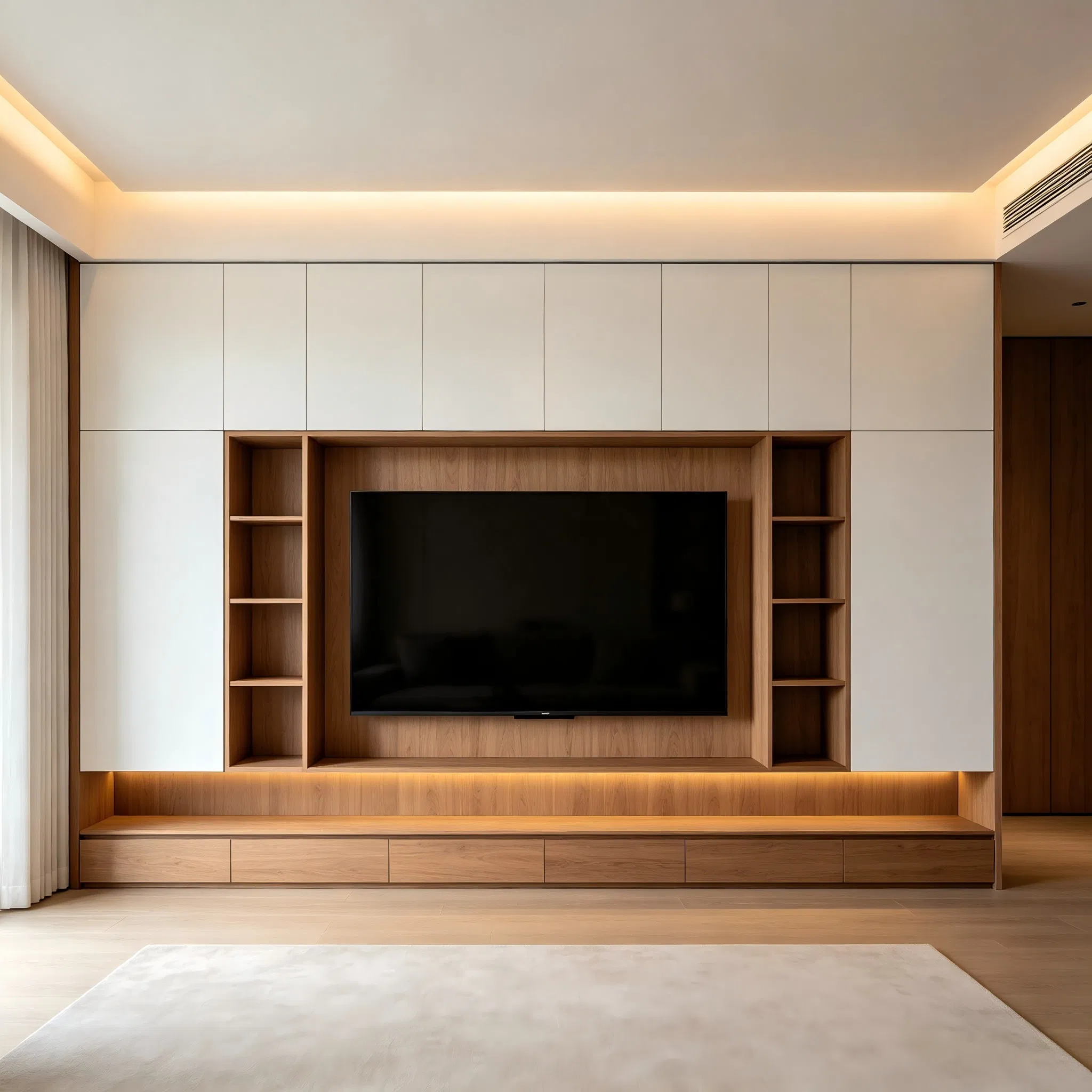 Wall-Mounted Matte / High Gloss Ultra-Matte Wood Grain Wall Mounted Media Console