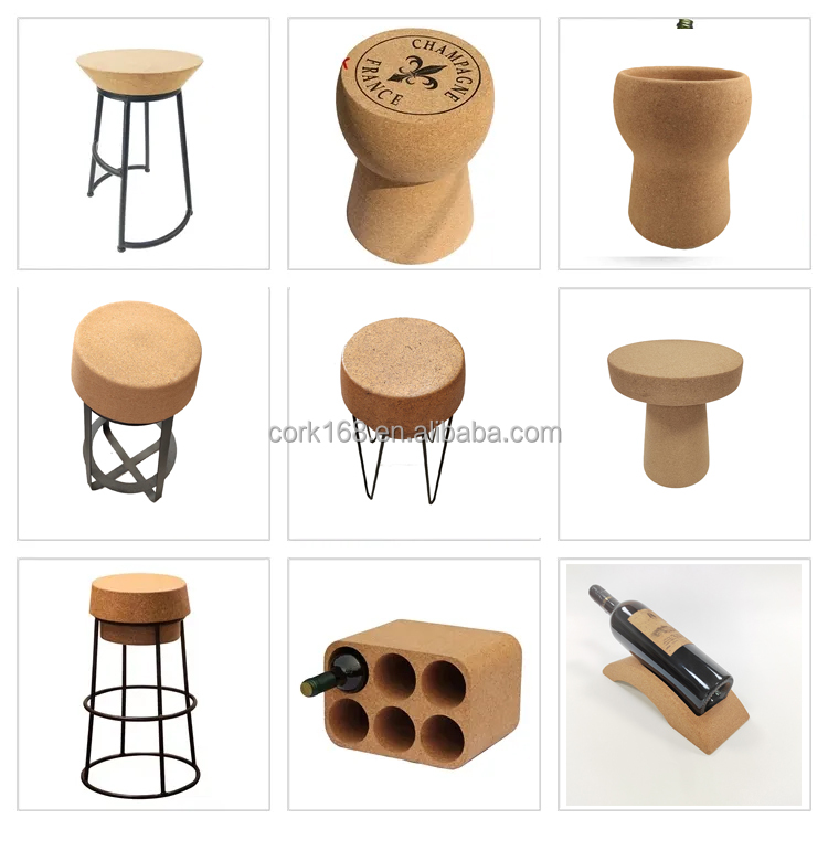 Natural Cork Furniture Champagne Wine Cork Stool Round Bed Side Tables for Living Room Home Bar