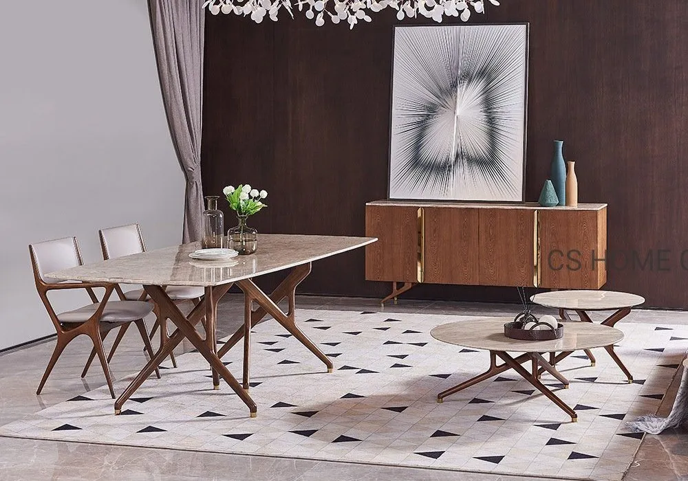 Home Furniture Wooden Modern Home Marble Stainless Steel Furniture Dining Console Table View 2