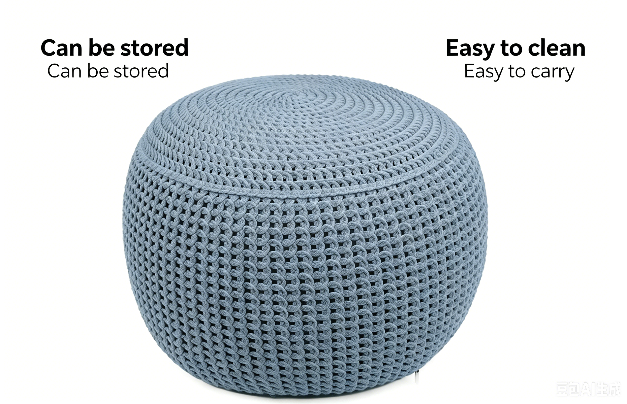 Knitted Stackable Foldable Pouf Ottoman Adjustable Soft Multifunctional Portable Stool for Bedroom Apartment Entry &amp; Outdoor Use