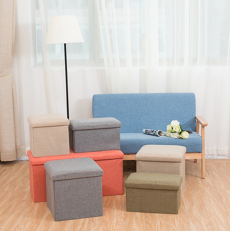 Wholesale Larger Foldable Storage Ottoman Footstool Bench Folding More Size Storage Stool