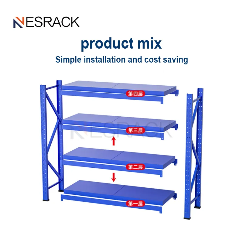 Assembled Iron White Longspan Light Duty Rack Industrial Metal Steel Warehouse Supermarket Boltless Storage Shelving for Book Food Display