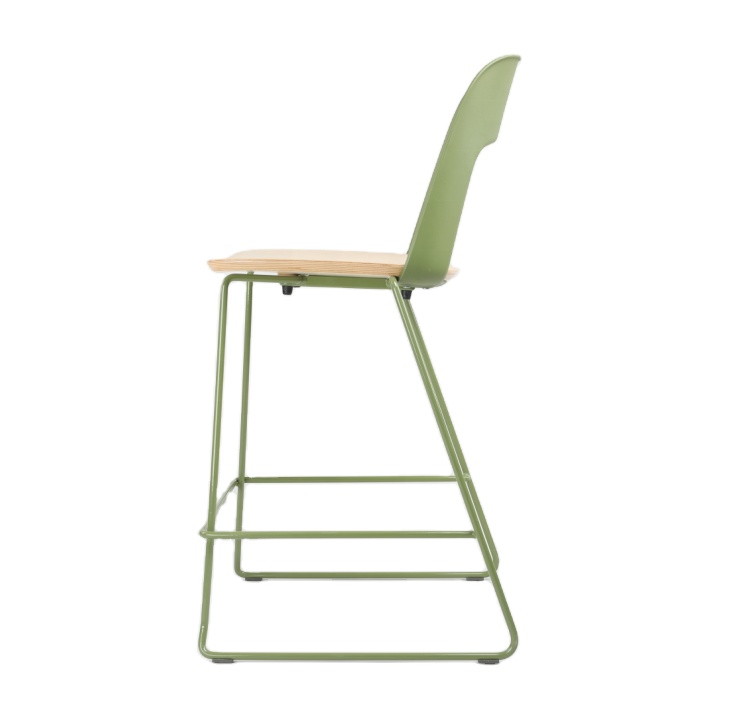 New Design Scandinavian Steel Stackable Bentwood High Barstool-Eco-Friendly Durable &amp; Strong for Home Bar Living Room Hotel Use