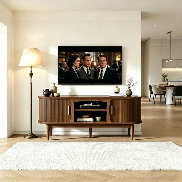 Modern Spacious Media Console for Stylish Living Room Storage