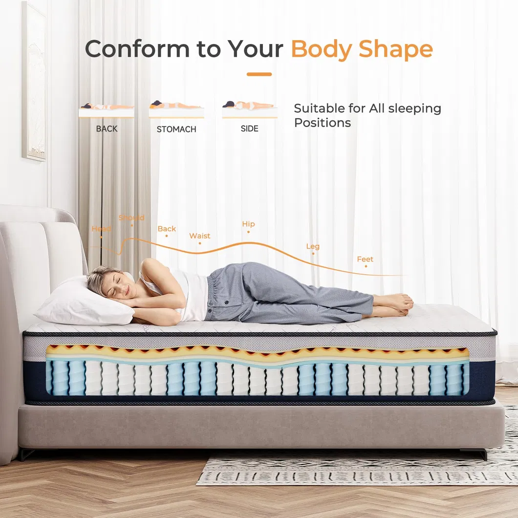 Twin Size Gel Memory Foam Pocket Springs Hybrid Mattress