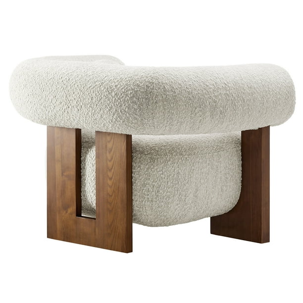 Modern Round Upholstered Armchairs Accent Chairs Single Sofa Chair For Living Room And Bedroom