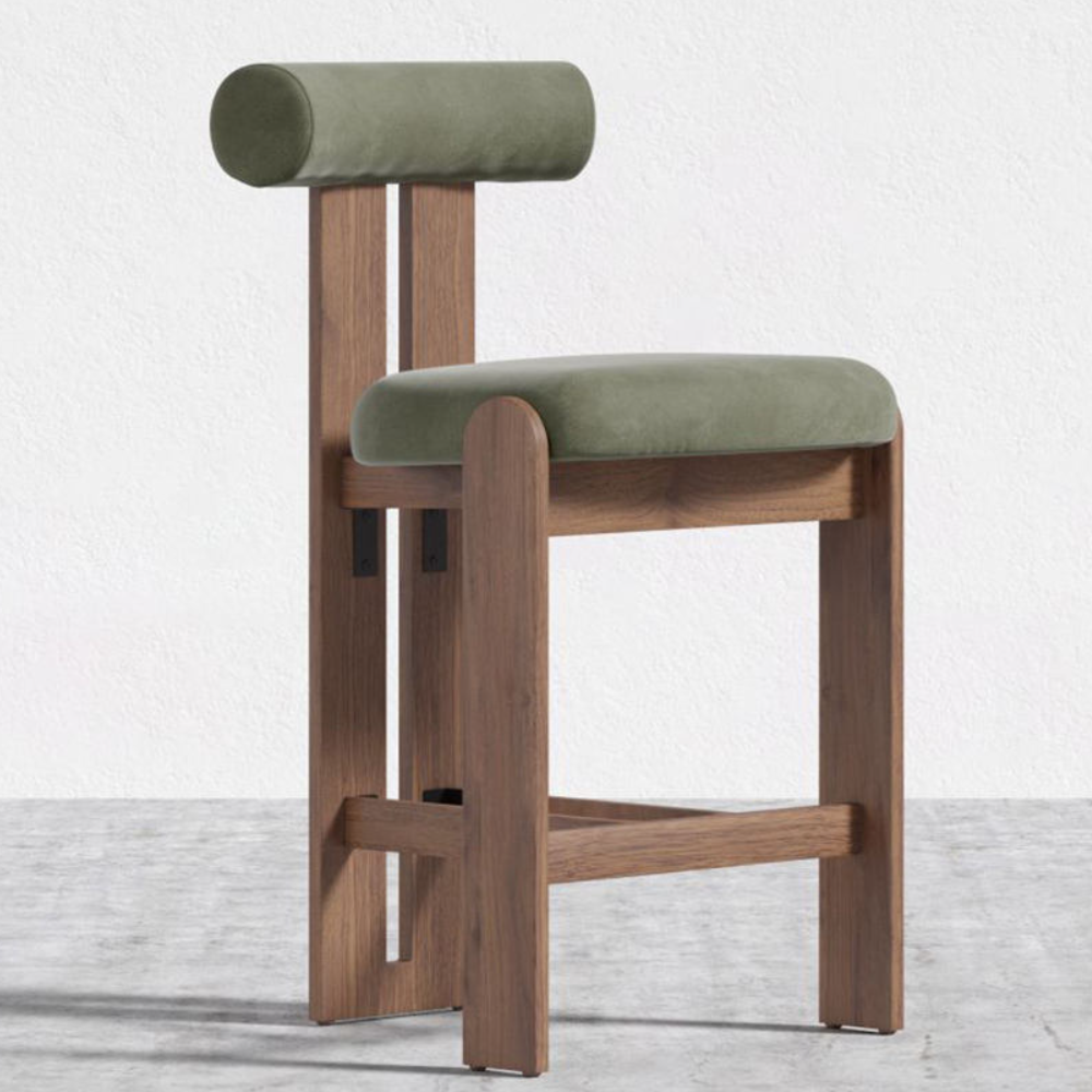 High Quality Modern Medieval Arc-shaped Round Column Back Oak Bar Chair Stool Bar Chair