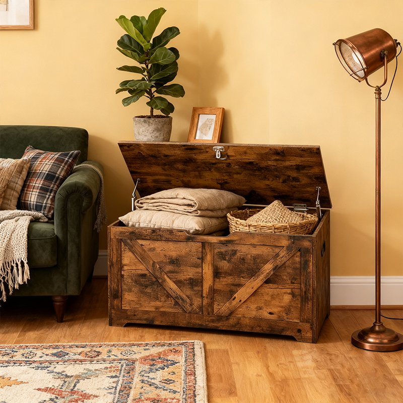 Vintage Brown Hot Sale Shoe Bench Multi-Functional Storage Chest Bench for Bedroom and Entryway