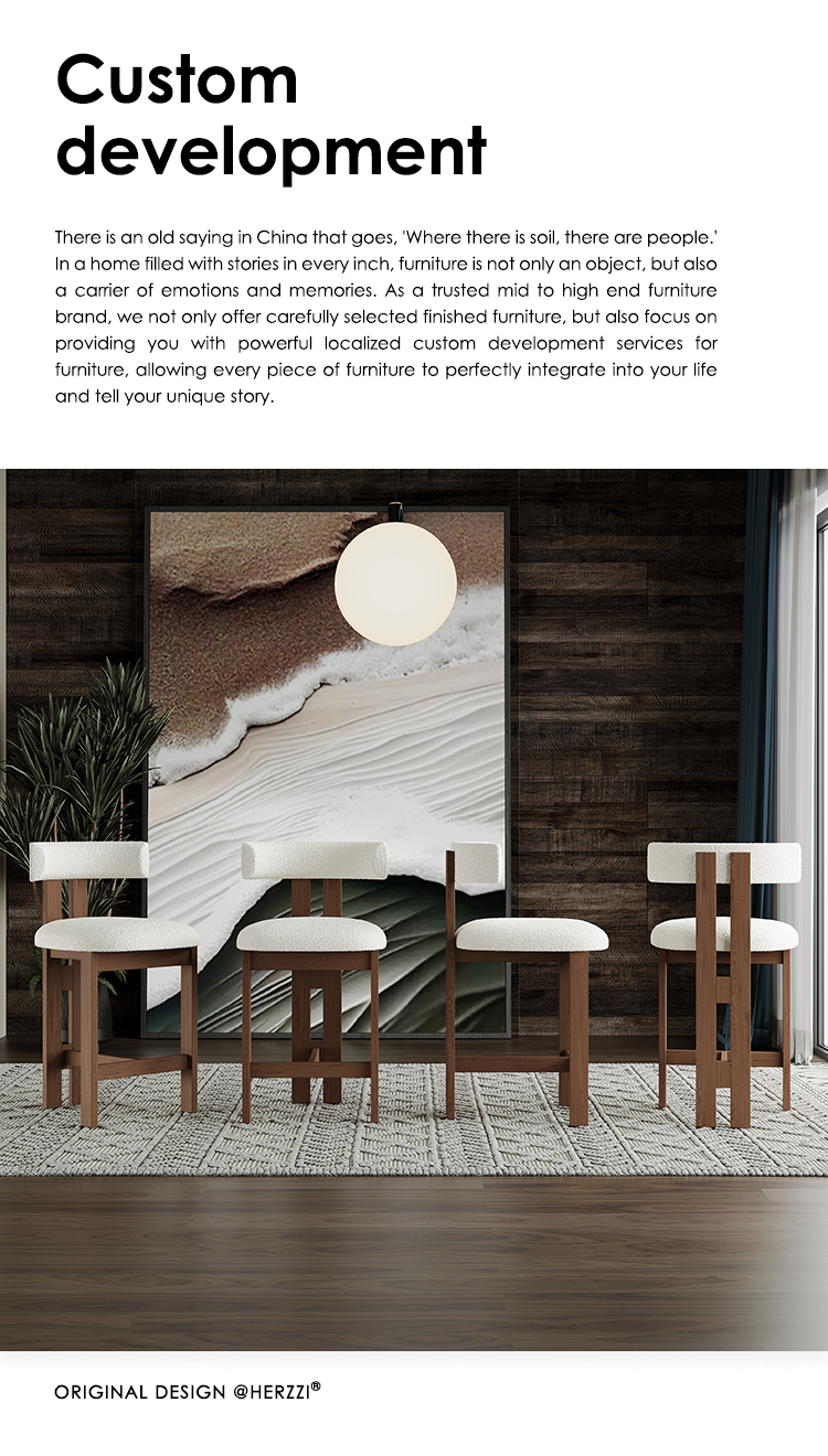 Nordic Luxury Solid Wood Bar Stools with Backrest Fixed Height Upholstered Counter Stools for Kitchen Bar