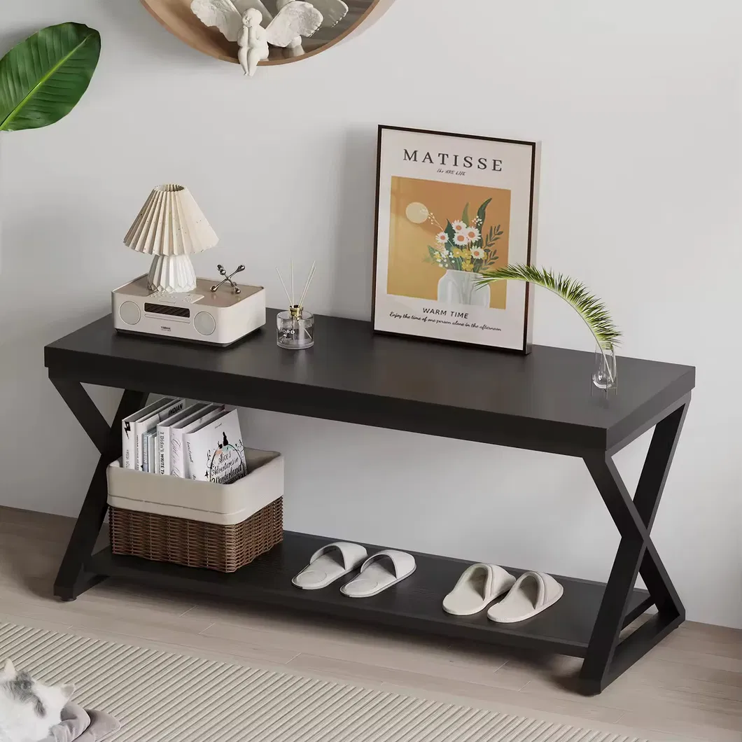 Stylish Industrial Metal Bench for Hotel Entryway Decor