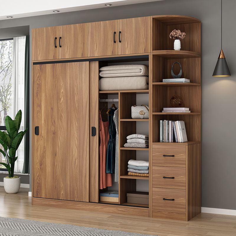 Modern Style Simple Sliding Wardrobe Durable and Adjustable Freestanding for Home or Hotel for Bedroom Furniture Use Wardrobes