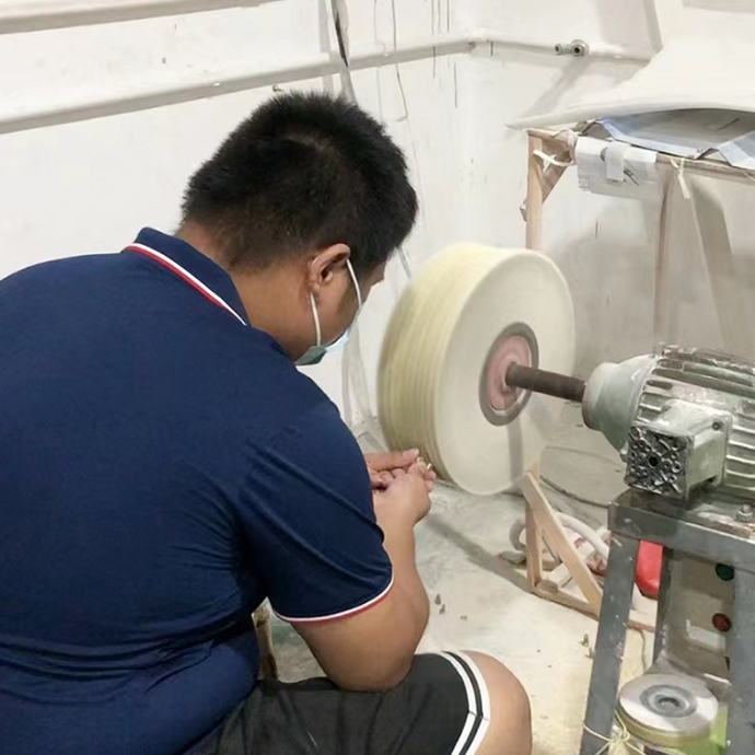 Cloth wheel polishing