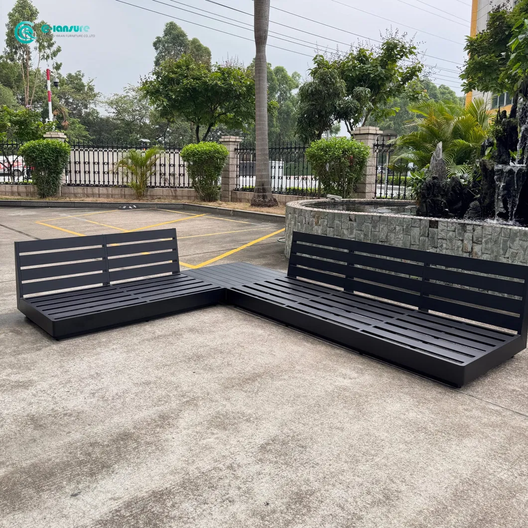 Contemporary Outdoor Furniture Aluminum Frame Sectional Sofa Set with All Weather Cushion Patio Garden Seating for Hotel Resort