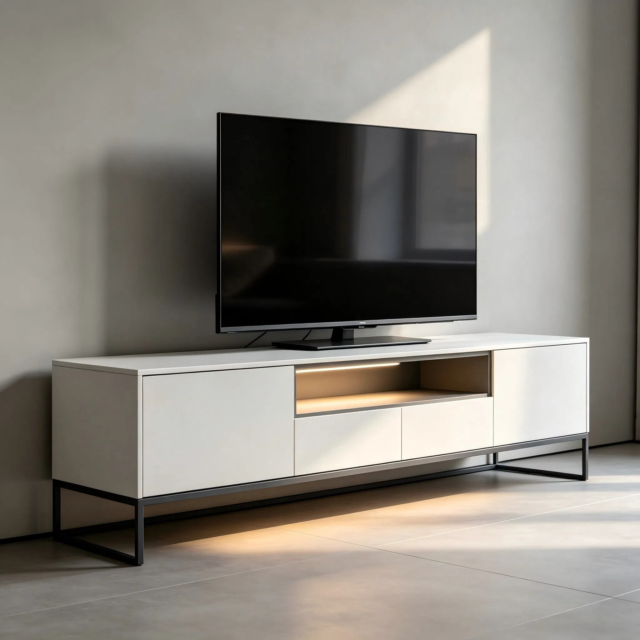 Living Room Wholesale Anbangni / OEM Brand Available Durable Material Wood Media Console
