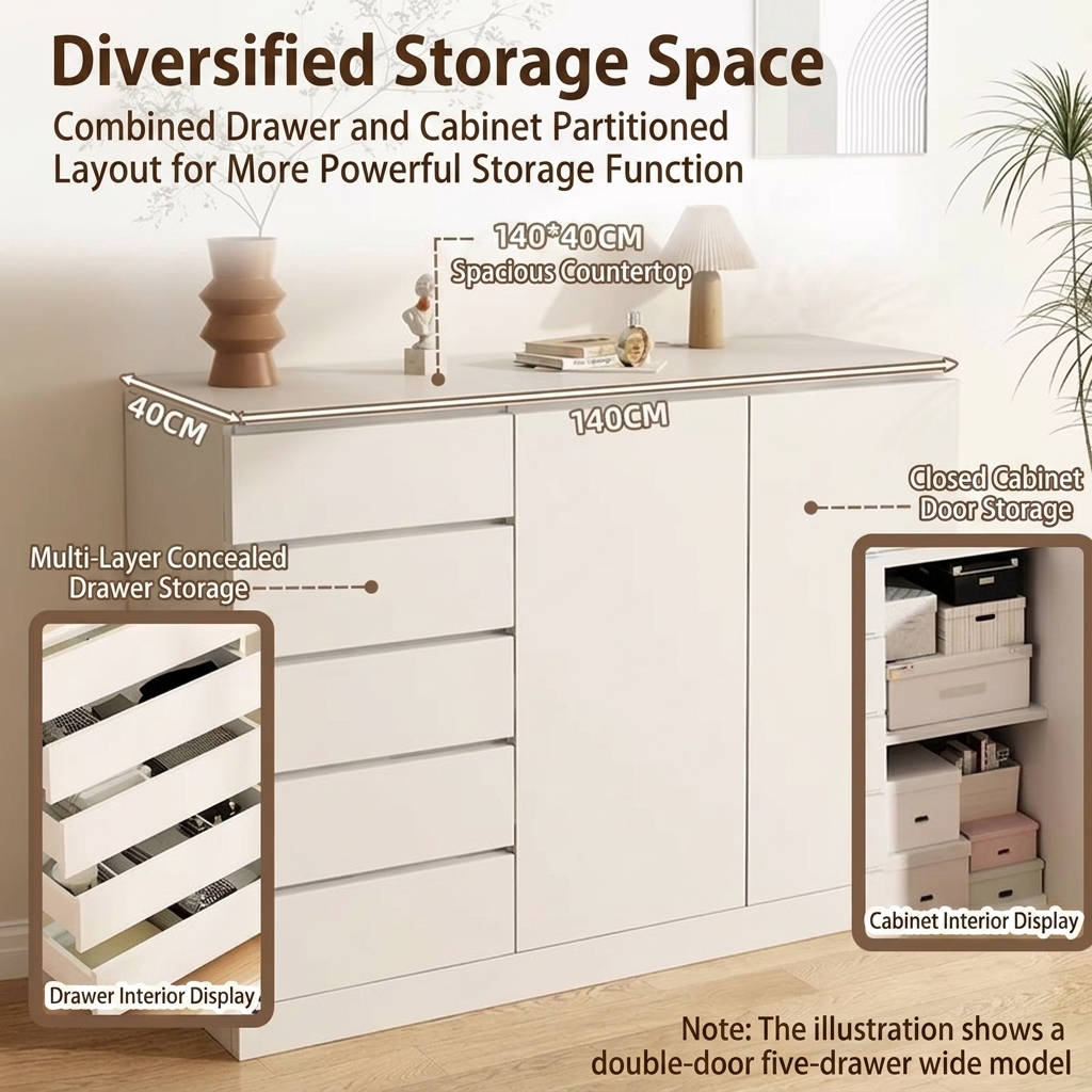 Wholesale Clothes Drawer Bedroom Chest Of Drawers Living Room House Hold Wall MDF Material Storage Cabinet Drawer Cabinet