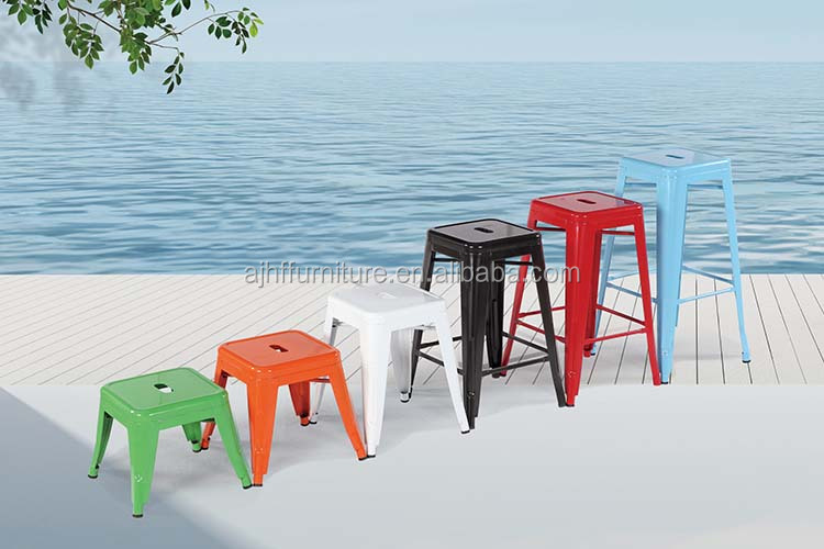 Metal industrial bar stool