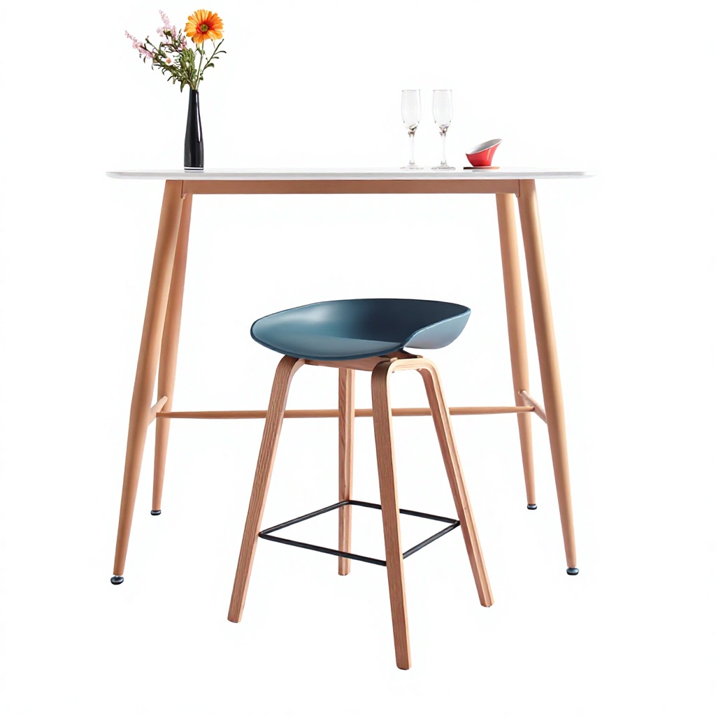 Modern Simple Nordic Solid Wood Casual Designer Commercial Bar Chair High Stool