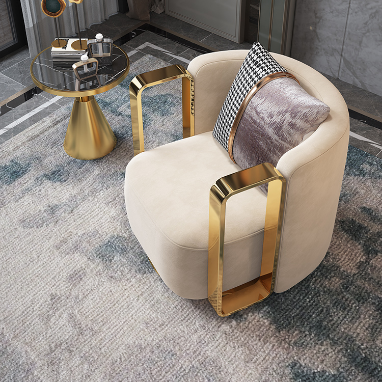 Luxury Single Arm Swivel Accent Chair High Quality Fabric Design for Dining Hotel Lobby Modern Living Room