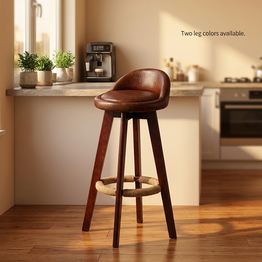 Nordic Casual Solid Wood High Bar Stool Modern Minimalism Commercial &amp; Household Use Bar Furniture