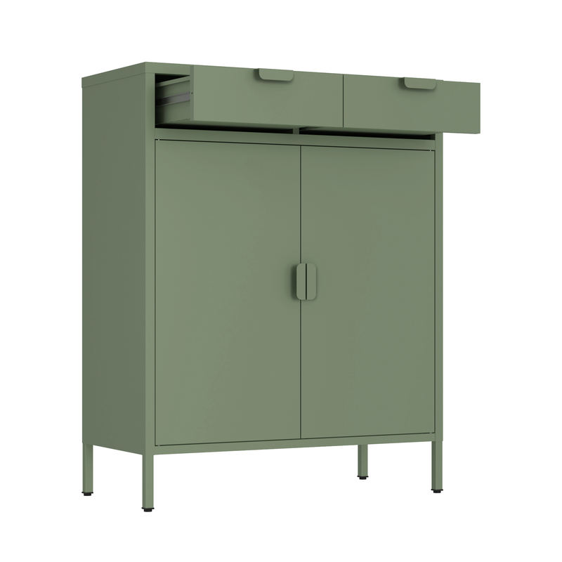 French-Style Classical Metal Dresser Living Room Storage Cabinet Adjustable Height Modern Eco-Friendly with Storage Unit Space
